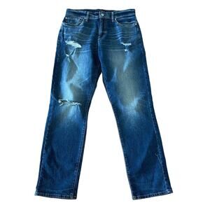 Lucky Brand 221 Classic Straight Leg Dark Wash Distressed Jeans 32x32 NWT